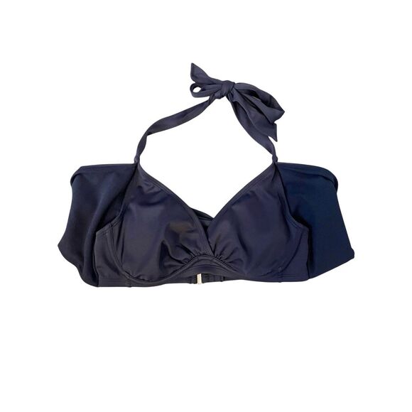 Athleta Navy Blue‎ Halter Bikini Swim Top Size 32 B/C Medium - Picture 1 of 4